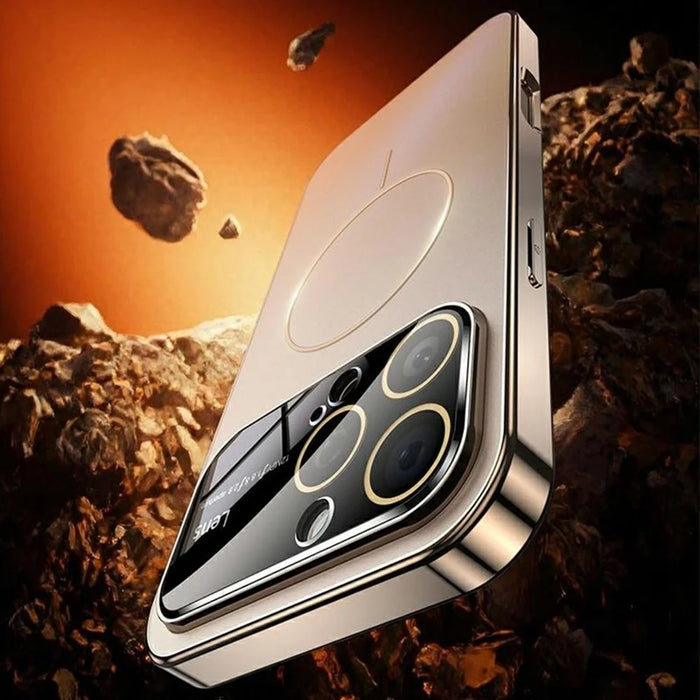 For iPhone 16 Pro Max Case Compatible with MagSafe PC + TPU Phone Cover with Large Window - Gold - 6