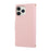 For iPhone 15 Pro Case Zipper Wallet Leather Phone Cover with Wrist Strap - Pink - 7