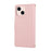 For iPhone 15 Case Zipper Wallet Leather Phone Cover with Wrist Strap - Pink - 7