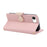 For iPhone 17e / 16e Case Zipper Wallet Leather Phone Cover with Wrist Strap - Pink - 4