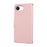 For iPhone 17e / 16e Case Zipper Wallet Leather Phone Cover with Wrist Strap - Pink - 7