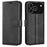 For iPhone 18 Pro / 17 Pro Stand Case Anti-Scratch Calf Texture Leather Phone Cover - Black - 1