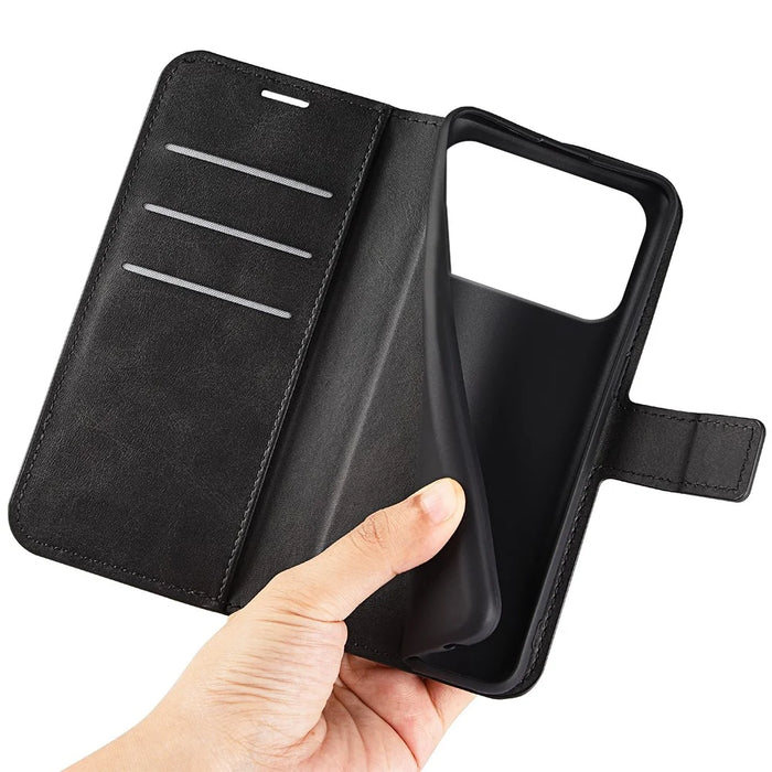 For iPhone 18 Pro / 17 Pro Stand Case Anti-Scratch Calf Texture Leather Phone Cover - Black - 5
