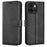 For OnePlus 13T 5G Stand Case Anti-Scratch Calf Texture Leather Phone Cover - Black - 1