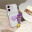 For iPhone 16 Case Card Holder Transparent PC + TPU Shockproof Phone Cover with Beaded Wrist Strap - Plum - 2