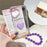 For iPhone 16 Case Card Holder Transparent PC + TPU Shockproof Phone Cover with Beaded Wrist Strap - Plum - 4