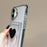 For iPhone 16 Case Card Holder Transparent PC + TPU Shockproof Phone Cover with Beaded Wrist Strap - Plum - 7