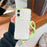 For iPhone 16 Case Card Holder Transparent PC + TPU Reinforced Corners Phone Cover with Wrist Strap - Fluorescent Green - 1