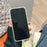 For iPhone 16 Case Card Holder Transparent PC + TPU Reinforced Corners Phone Cover with Wrist Strap - Fluorescent Green - 2