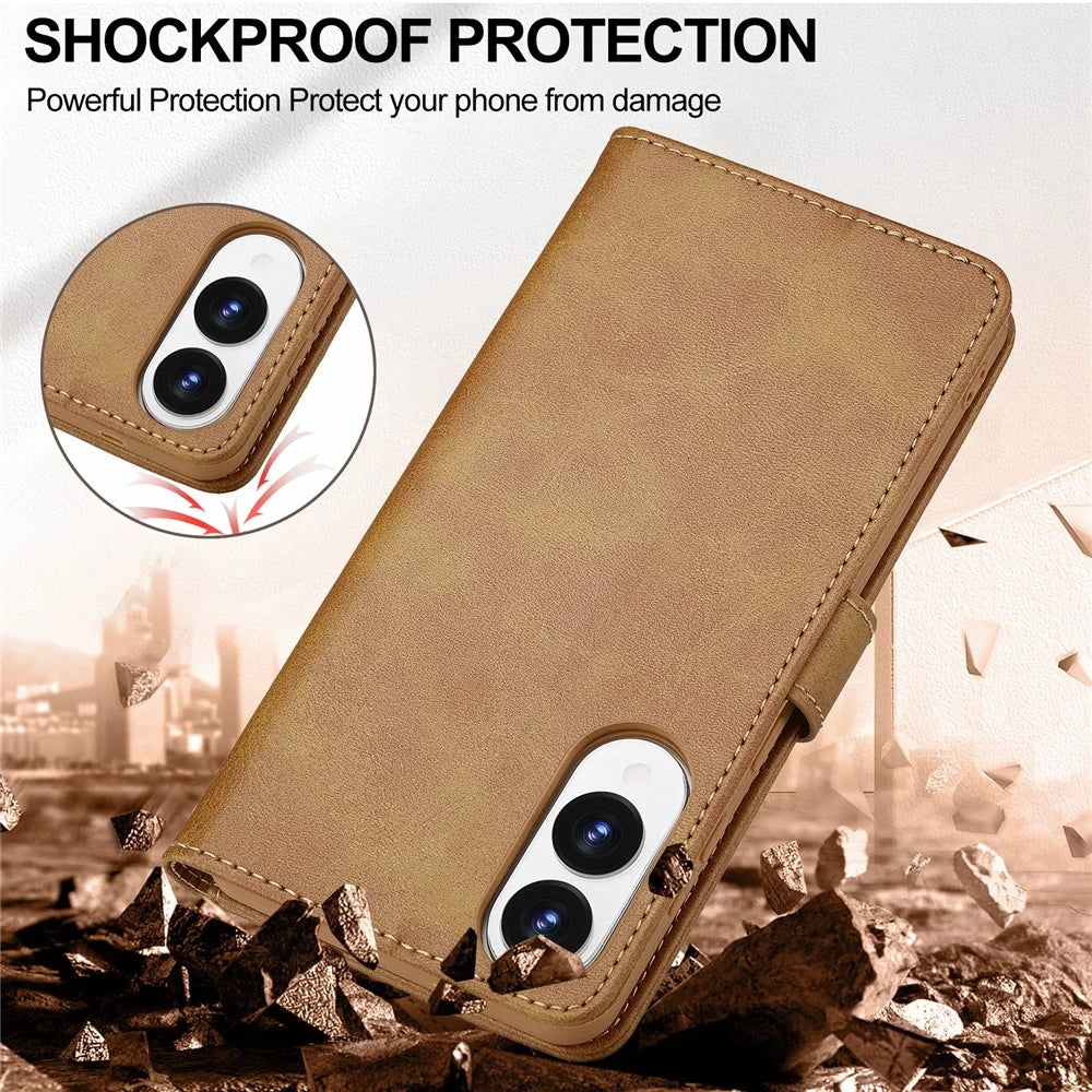 LC.IMEEKE For Samsung Galaxy S25 Edge Case Calf Texture PU Leather Stand Wallet Phone Cover - Yellow - 4