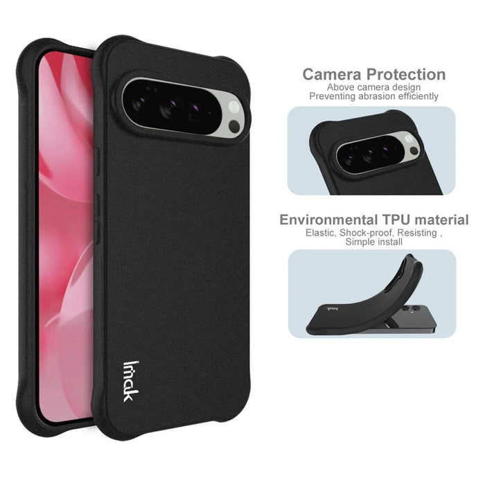 IMAK For Google Pixel 10 Pro XL Case TPU Phone Cover Airbag Shockproof Protection - Matte Black - 5