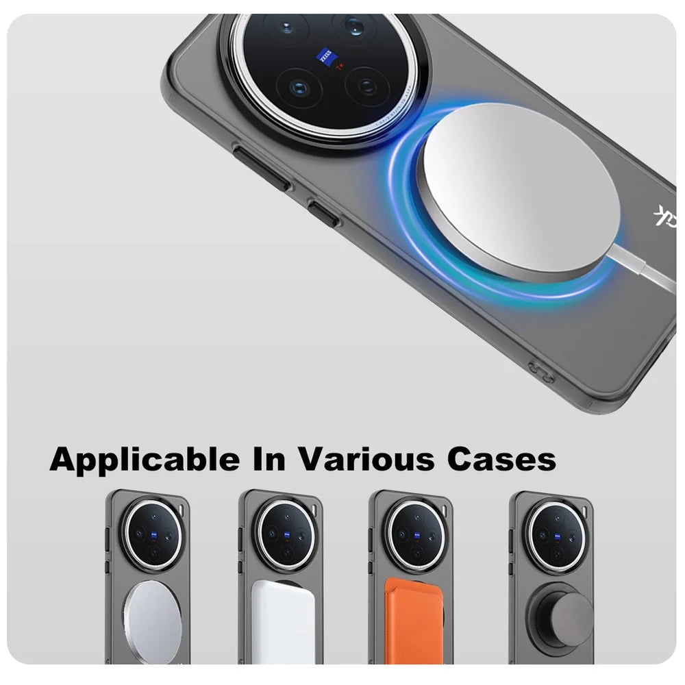 IMAK For vivo X200s 5G Magnetic Case Candy Color Anti Drop TPU + PET Back Cover - Black - 6
