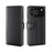 For iPhone 18 Pro / 17 Pro Case Genuine Split Leather Phone Cover with Wallet Stand - Black - 1