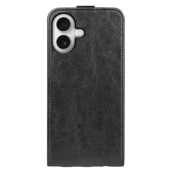 For iPhone 17 Case with Card Slots Vertical Flip Leather Phone Cover - Black - 6