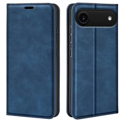 For iPhone Air Case Skin Touch Leather Wallet Phone Cover - Blue - 1