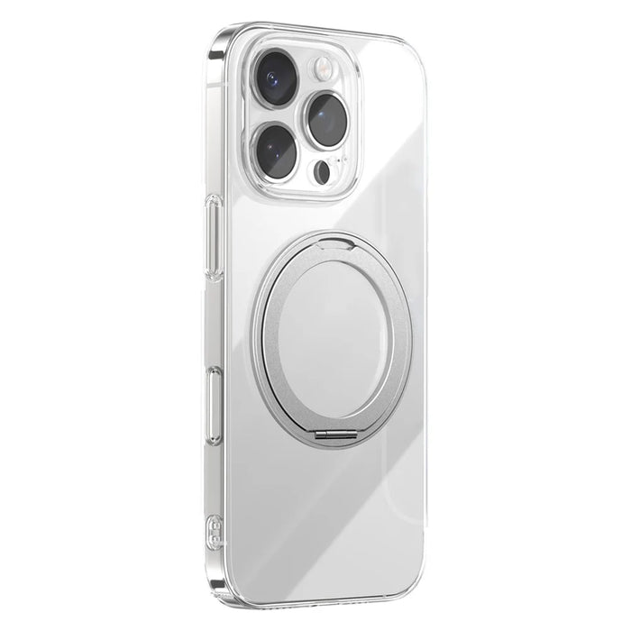 JOYROOM For iPhone 16 Pro Max Case Magnetic Rotating Kickstand Ultra Thin PC Phone Cover - Silver - 1