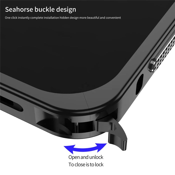 For Google Pixel 9 Pro XL Bumper Cases Metal Frame Heat Dissipation Cover with Lens Protector - Black - 5