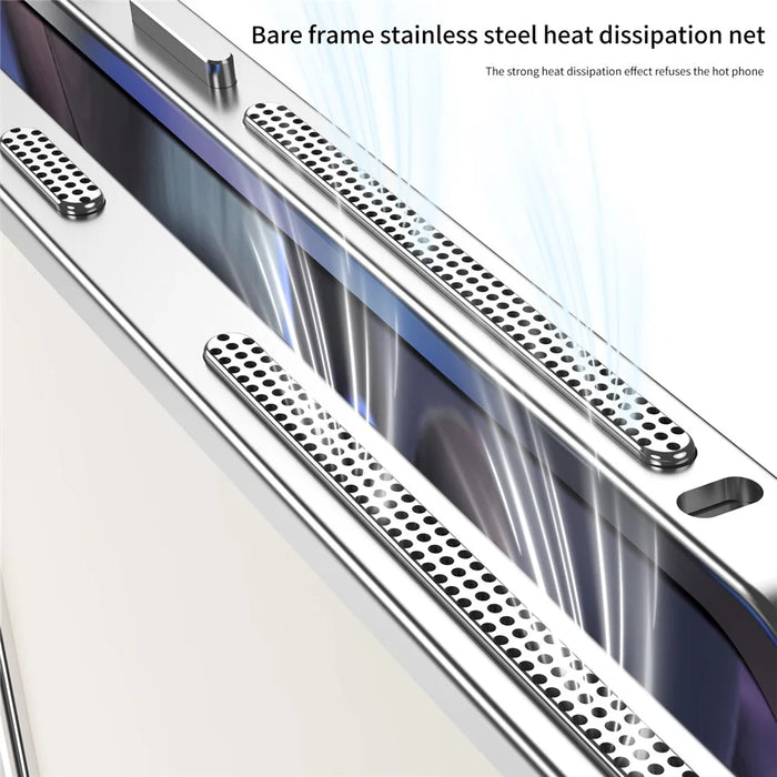 For Google Pixel 9 Pro XL Bumper Cases Metal Frame Heat Dissipation Cover with Lens Protector - Black - 6