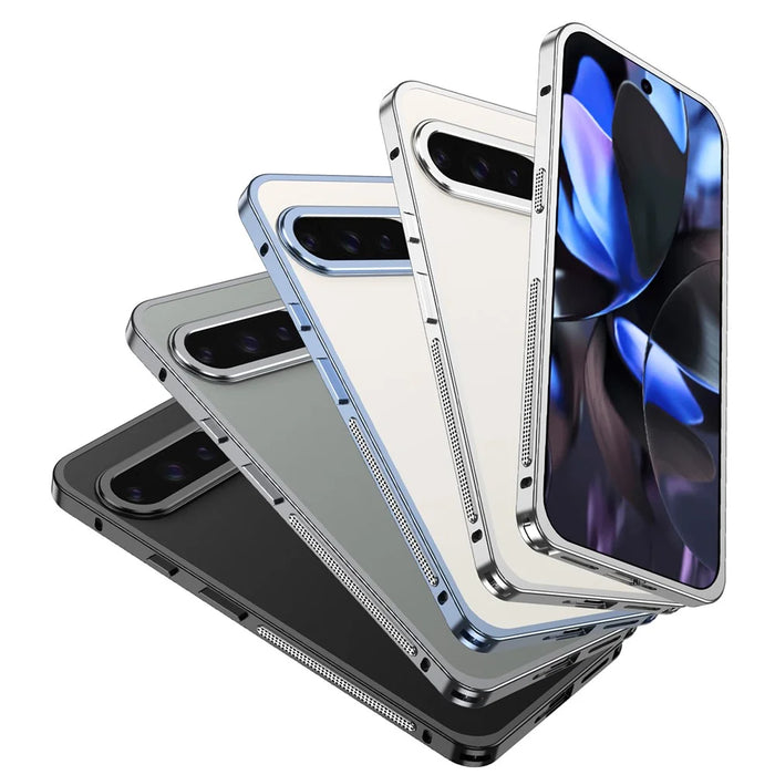 For Google Pixel 9 Pro XL Bumper Cases Metal Frame Heat Dissipation Cover with Lens Protector - Black - 7