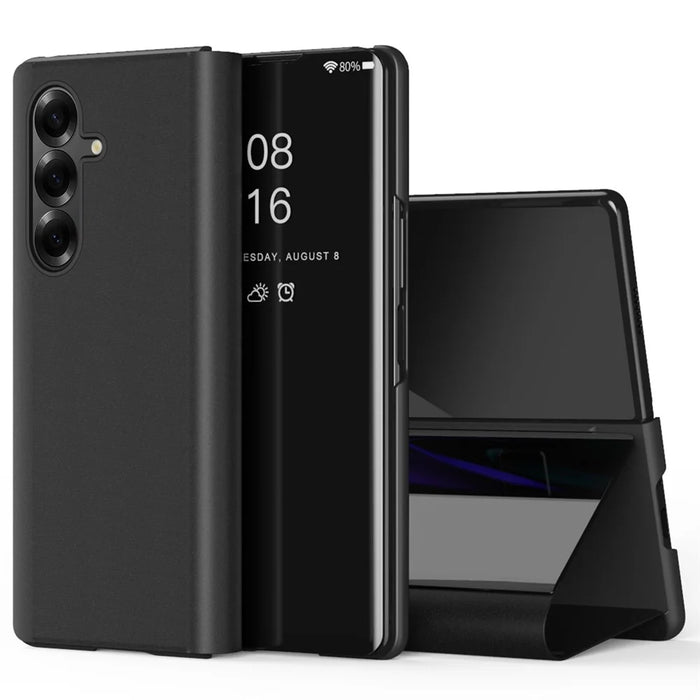 For Samsung Galaxy Z Fold7 5G Flip Leather Cover with Stand Full Body Protective Phone Case - Black - 1