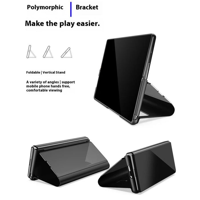 For Samsung Galaxy Z Fold7 5G Flip Leather Cover with Stand Full Body Protective Phone Case - Black - 4