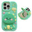 For iPhone 15 Pro Silicone Case Cute Dinosaur Mirror Design Shockproof Phone Back Cover - 1