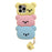 For iPhone 15 Pro Max Silicone Case Cute Three Bears Design Shockproof Phone Back Cover with Charm - 1