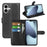 For iPhone 17 Case Litchi Texture Shockproof Leather Wallet Phone Cover - Black - 2