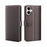 For iPhone 17 Case Genuine Split Leather Phone Cover with Wallet Stand - Brown - 1