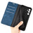 For Samsung Galaxy M16 5G Case Skin Touch Leather Wallet Phone Cover - Blue - 4