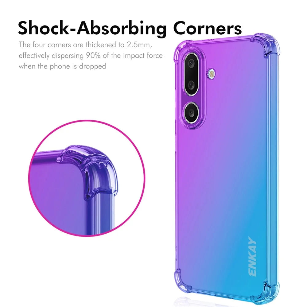 ENKAY For Samsung Galaxy M56 5G TPU Case  Thickened Four Corner Drop-proof Phone Back Cover - Purple / Blue - 2