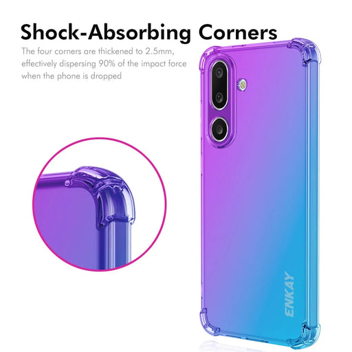ENKAY For Samsung Galaxy M56 5G TPU Case  Thickened Four Corner Drop-proof Phone Back Cover - Purple / Blue - 2