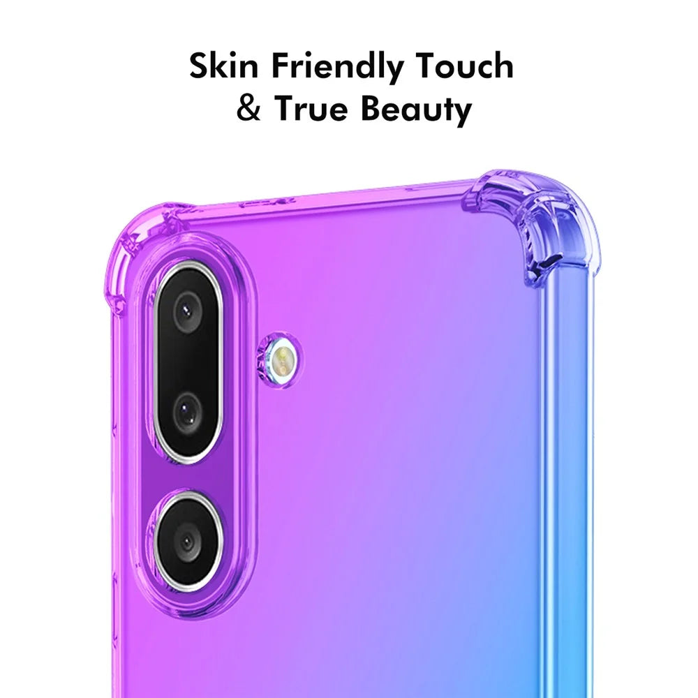 ENKAY For Samsung Galaxy M56 5G TPU Case  Thickened Four Corner Drop-proof Phone Back Cover - Purple / Blue - 5