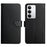 For Realme C75 5G  /  14x 5G Case Genuine Cow Leather Phone Cover Nappa Texture - Black - 1