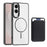 For Samsung Galaxy S25 Edge Magnetic Case TPU + PC Phone Cover with Card Bag - Transparent Black - 1