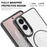 For Samsung Galaxy S25 Edge Magnetic Case TPU + PC Phone Cover with Card Bag - Transparent Black - 2