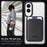 For Samsung Galaxy S25 Edge Magnetic Case TPU + PC Phone Cover with Card Bag - Transparent Black - 4