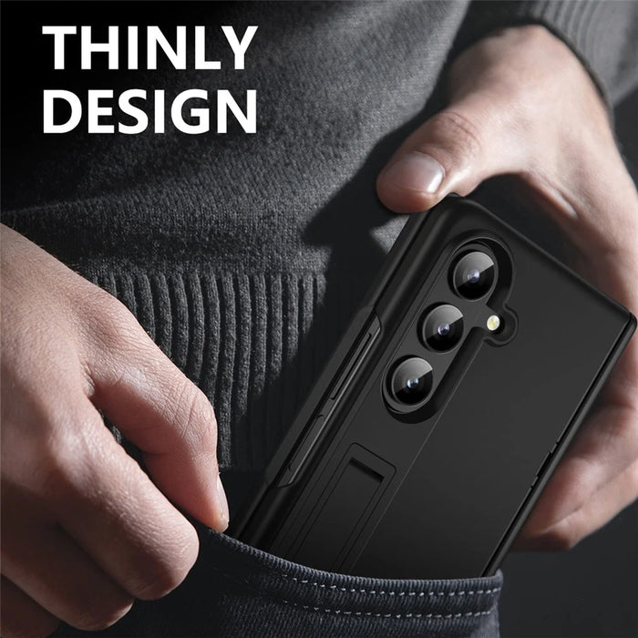 For Samsung Galaxy Z Fold7 5G Case Hard PC Anti-Drop Phone Cover with Kickstand - Black - 7