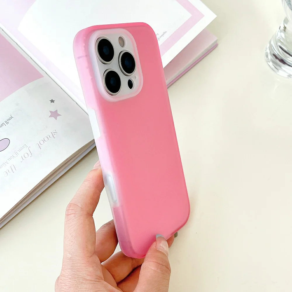For iPhone 16 Pro Max Case Slim Silicone Phone Back Cover Anti-Fingerprint - Pink - 3