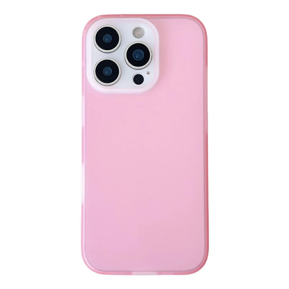 For iPhone 16 Pro Case Slim Silicone Phone Back Cover Anti-Fingerprint - Pink - 1