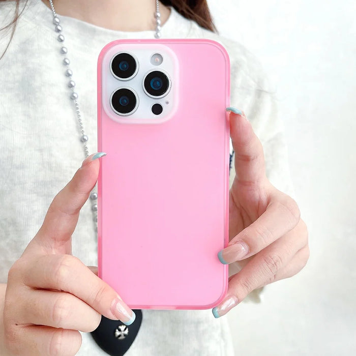 For iPhone 16 Pro Case Slim Silicone Phone Back Cover Anti-Fingerprint - Pink - 2