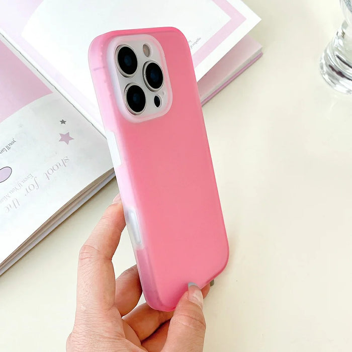 For iPhone 16 Pro Case Slim Silicone Phone Back Cover Anti-Fingerprint - Pink - 3