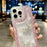 For iPhone 16 Pro Case with Case with Pearl Butterfly Decor Glitter Rhinestone Epoxy Design TPU Phone Cover - Pink - 2