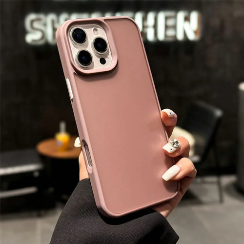 For iPhone 16 Pro Case Skin Touch TPU + PC Phone Back Cover Independent Button - 1