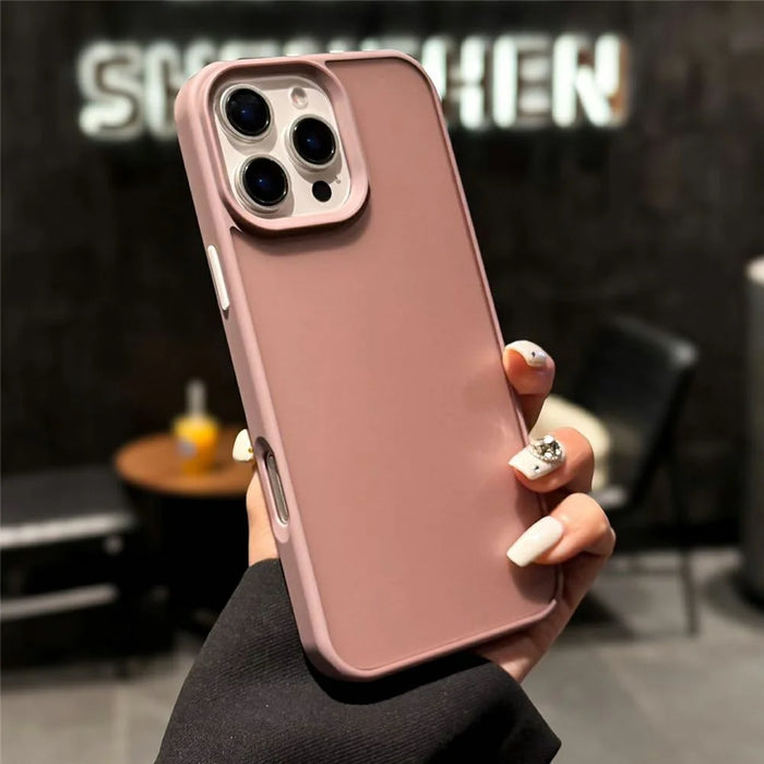 For iPhone 16 Pro Case Skin Touch TPU + PC Phone Back Cover Independent Button - 1