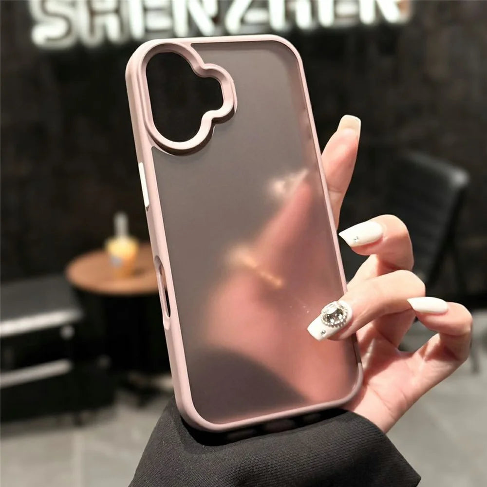 For iPhone 16 Case Skin Touch TPU + PC Phone Back Cover Independent Button - 1
