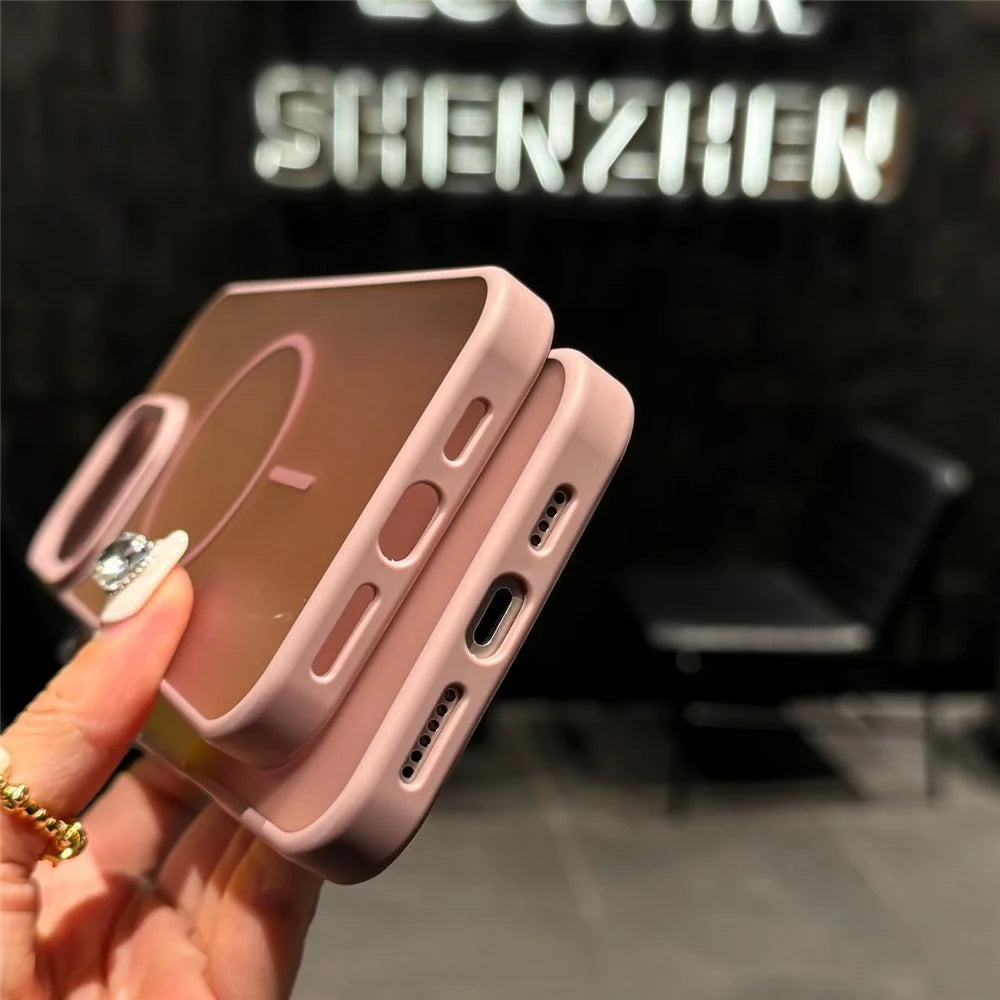 For iPhone 16 Pro Max Case Compatible with MagSafe Skin Touch TPU PC Phone Back Cover - 6