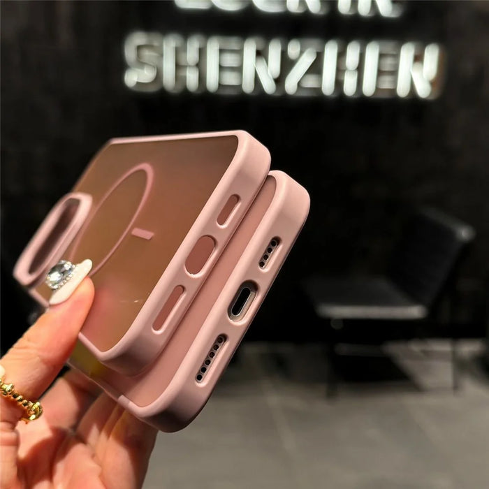 For iPhone 16 Pro Case Compatible with MagSafe Skin Touch TPU PC Phone Back Cover - 6