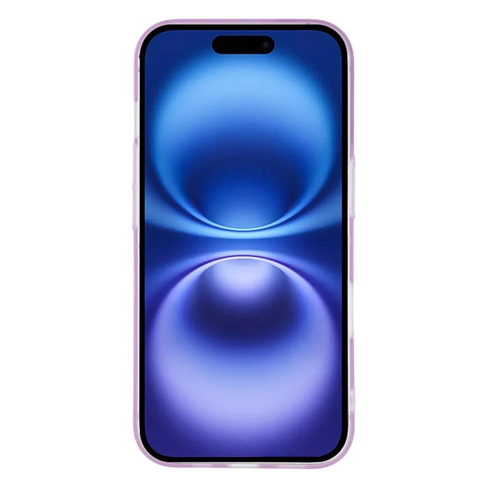 For iPhone 16 Case Heat Dissipation Hard PC Phone Cover with Camera Lens Protector - Transparent Purple - 2