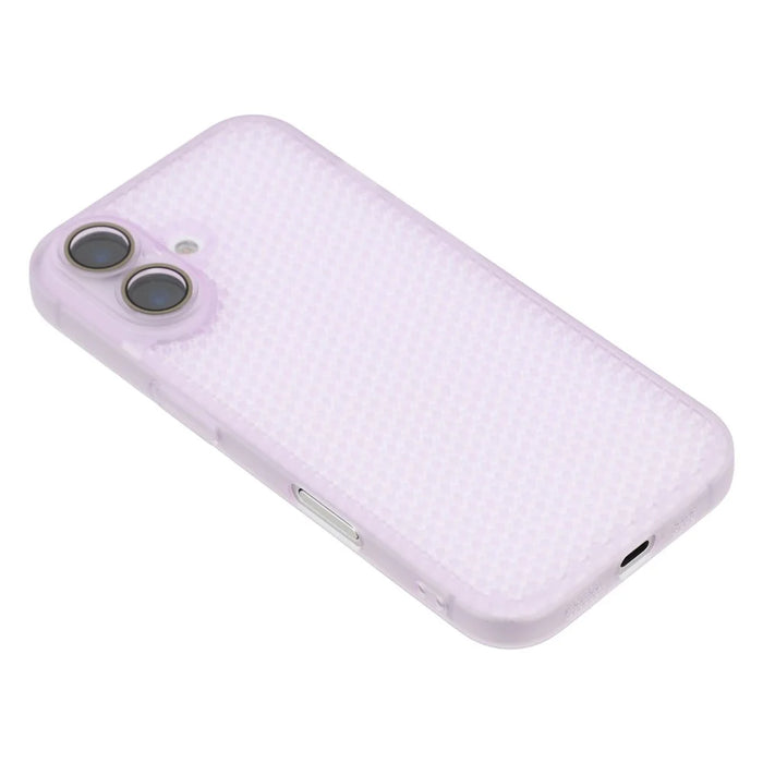 For iPhone 16 Case Heat Dissipation Hard PC Phone Cover with Camera Lens Protector - Transparent Purple - 5